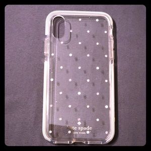 Kate Spade iPhone X Clear plastic Case with gems